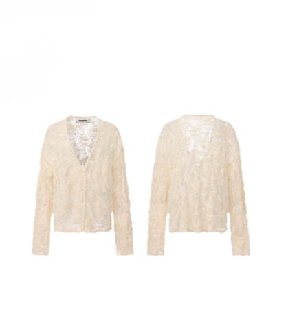 Mohair Alpaca Textured Cardigan