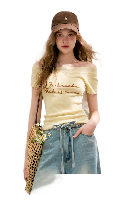 Lyocell Embroidered Knit Tee