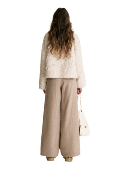Detachable Scarf Plush Jacket
