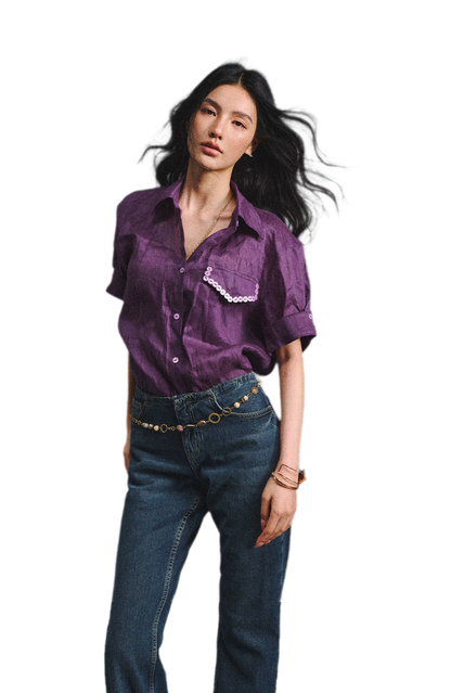 Linen Relaxed Cuff Shirt