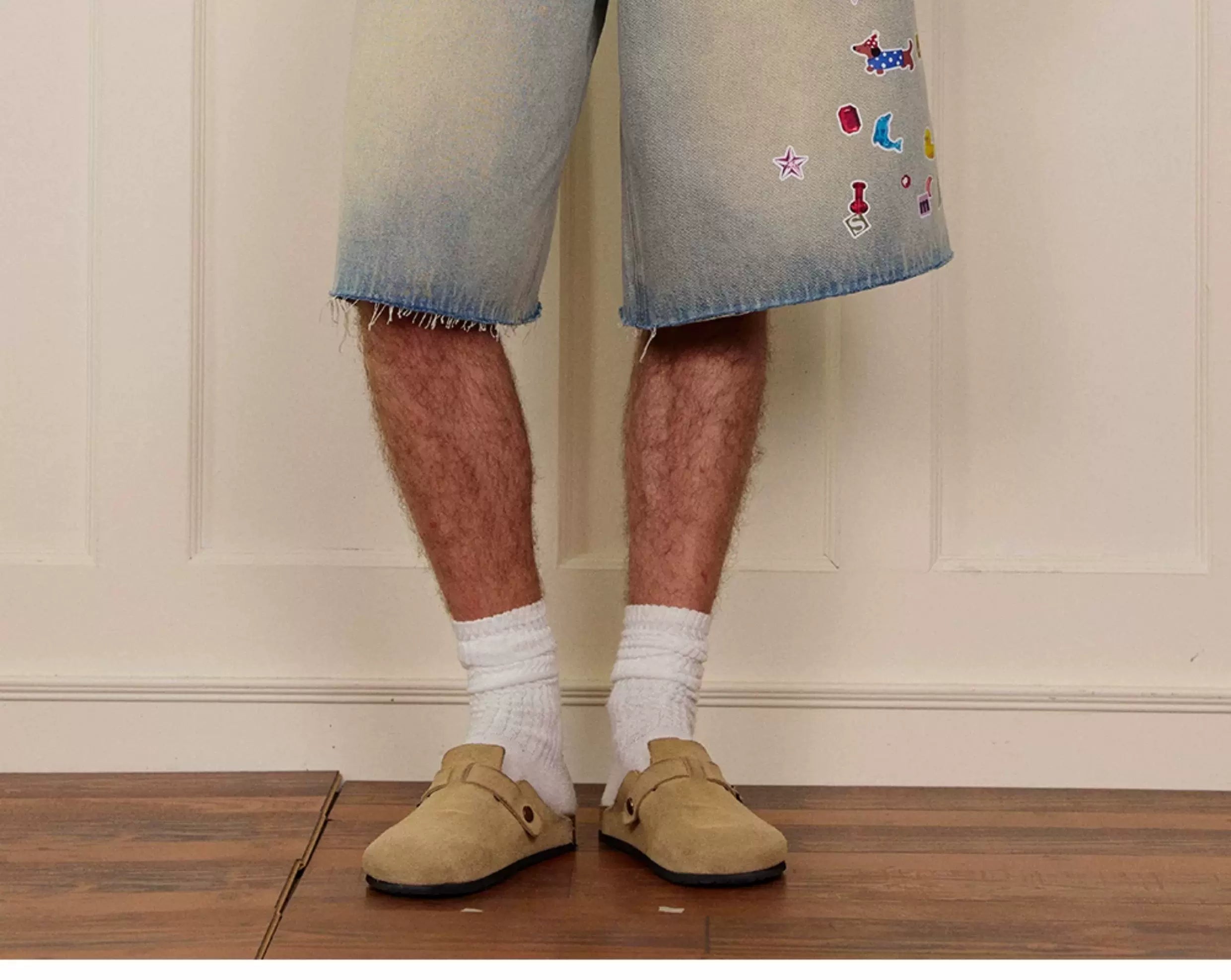 Sticker Design Denim Pants