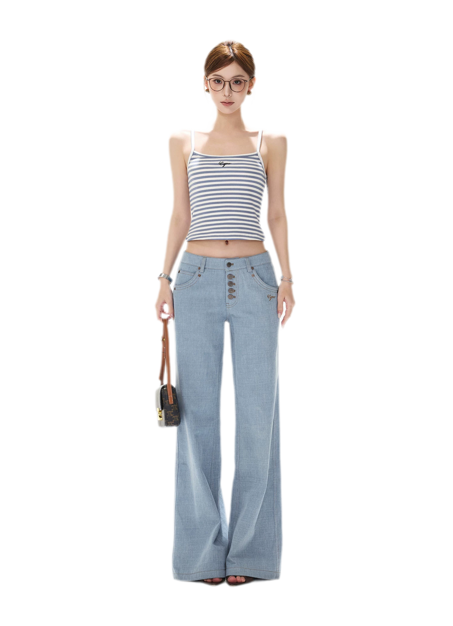 Stripe Cropped Cami Top