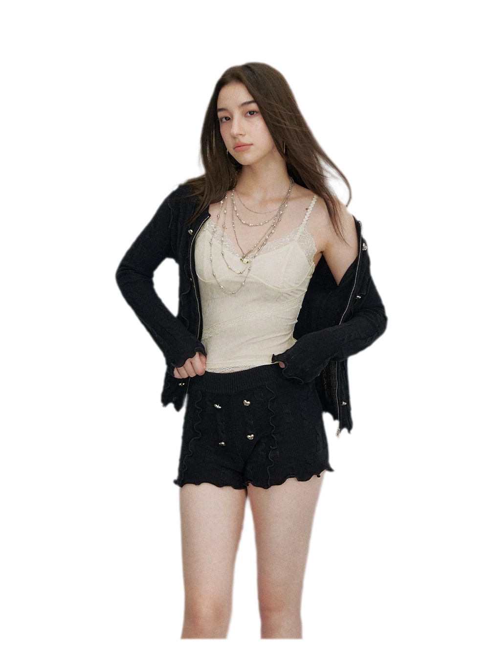 Heart Button Knit Set