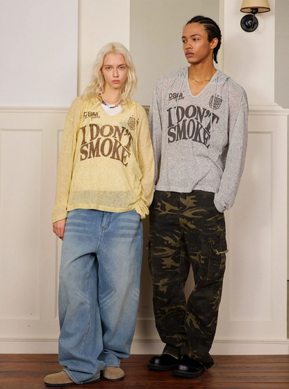 Lightweight Openwork Knit Hoodie