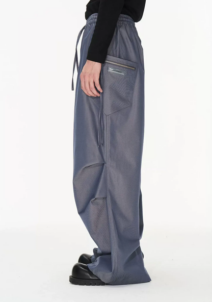 Sculptural Pleated Wide-Leg Trousers