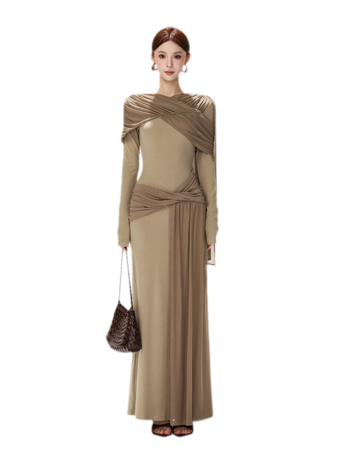 Contrast Sash Mermaid Knit Dress