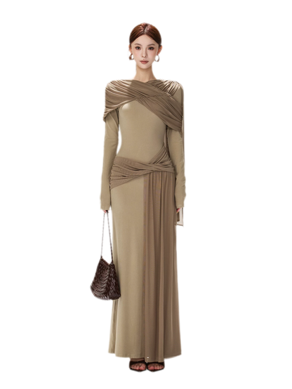 Contrast Sash Mermaid Knit Dress