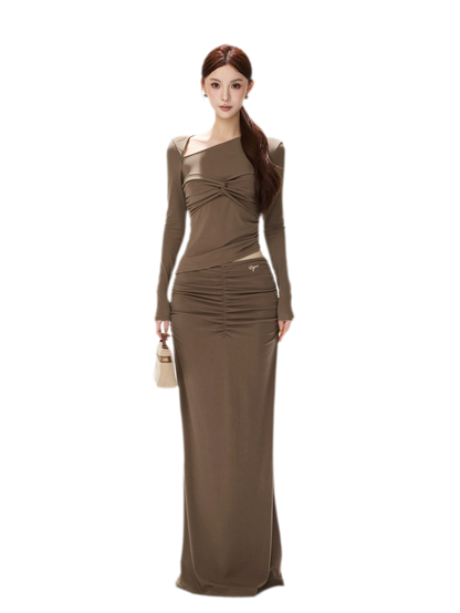 Ribbed Asymmetric Knit Set