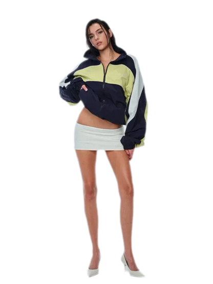 Color-Block Cropped Tracksuit Set