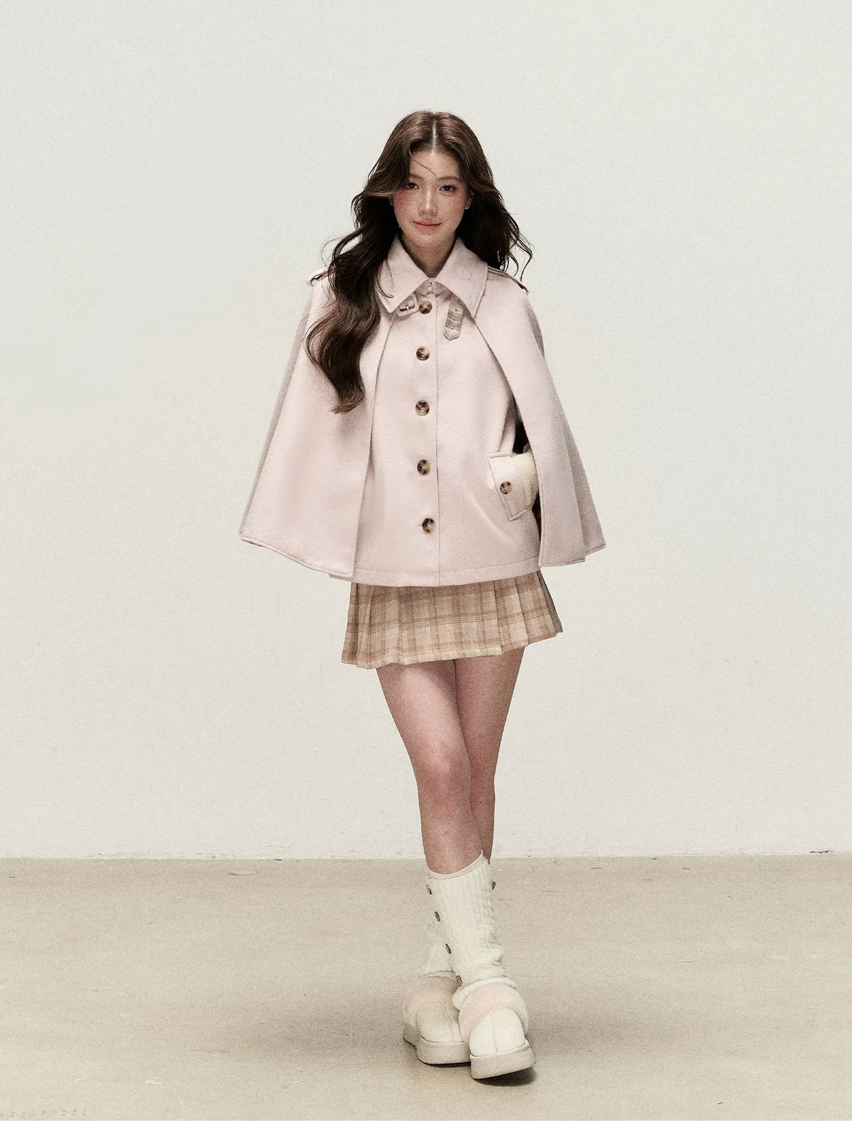 720g Wool Blend Cape Coat