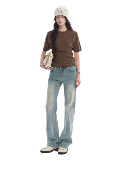 Double-Breasted Cropped Cape Cardigan