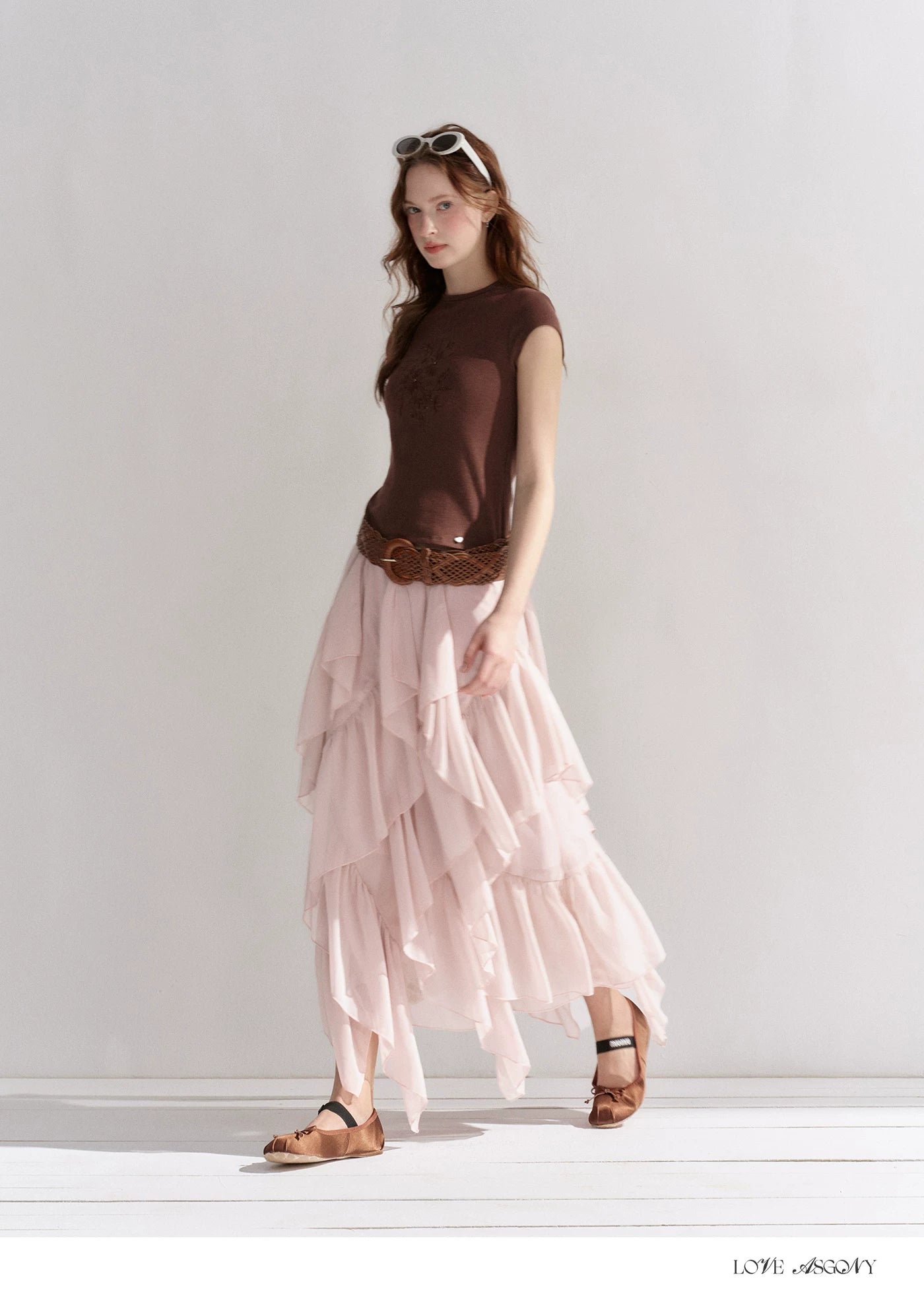Irregular Ruffle Edge Chiffon Skirt