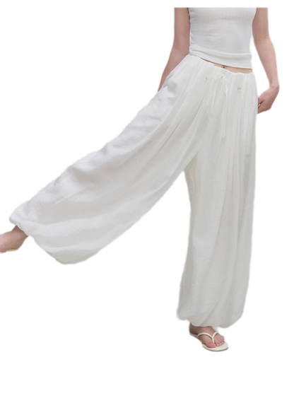 Pleated Balloon-Leg Tencel Trousers