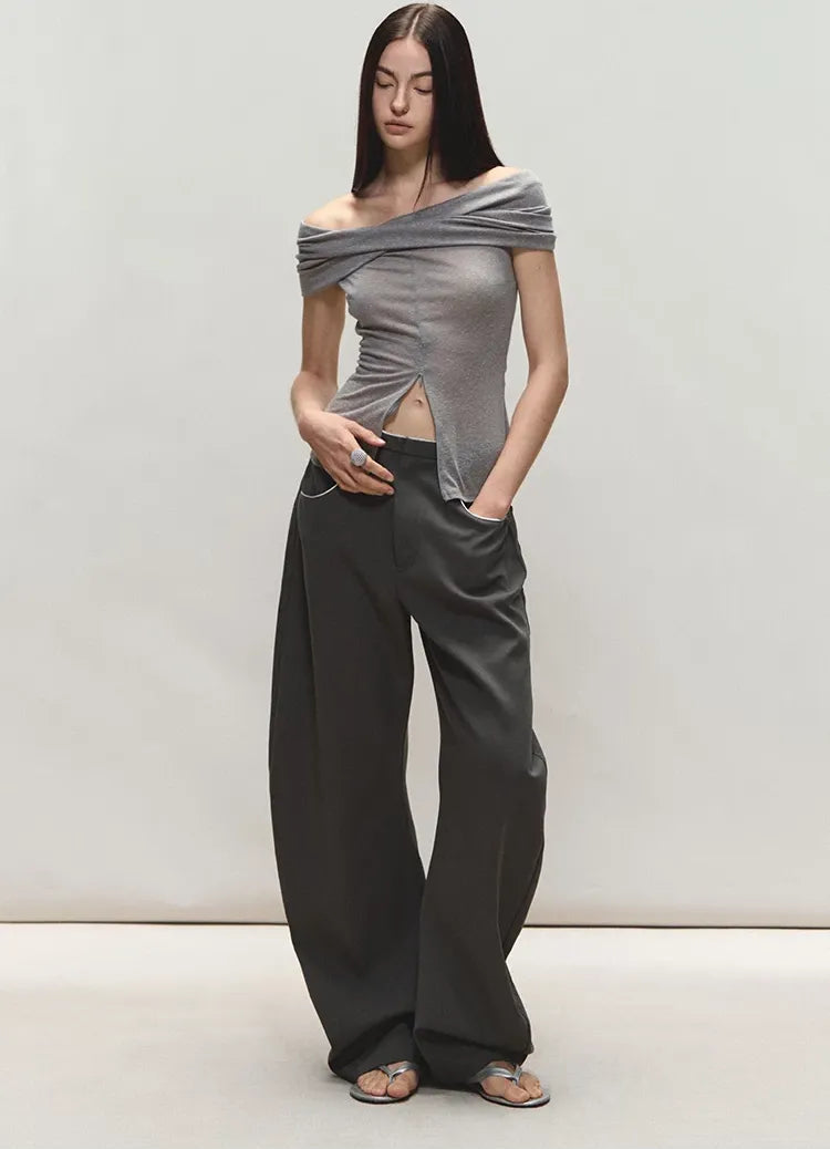 Relaxed Fit Sculpted Wide-Leg Pants
