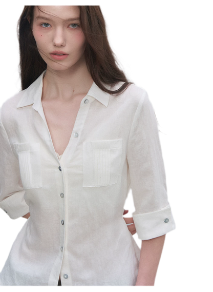 Tencel Linen Cinched Shirt