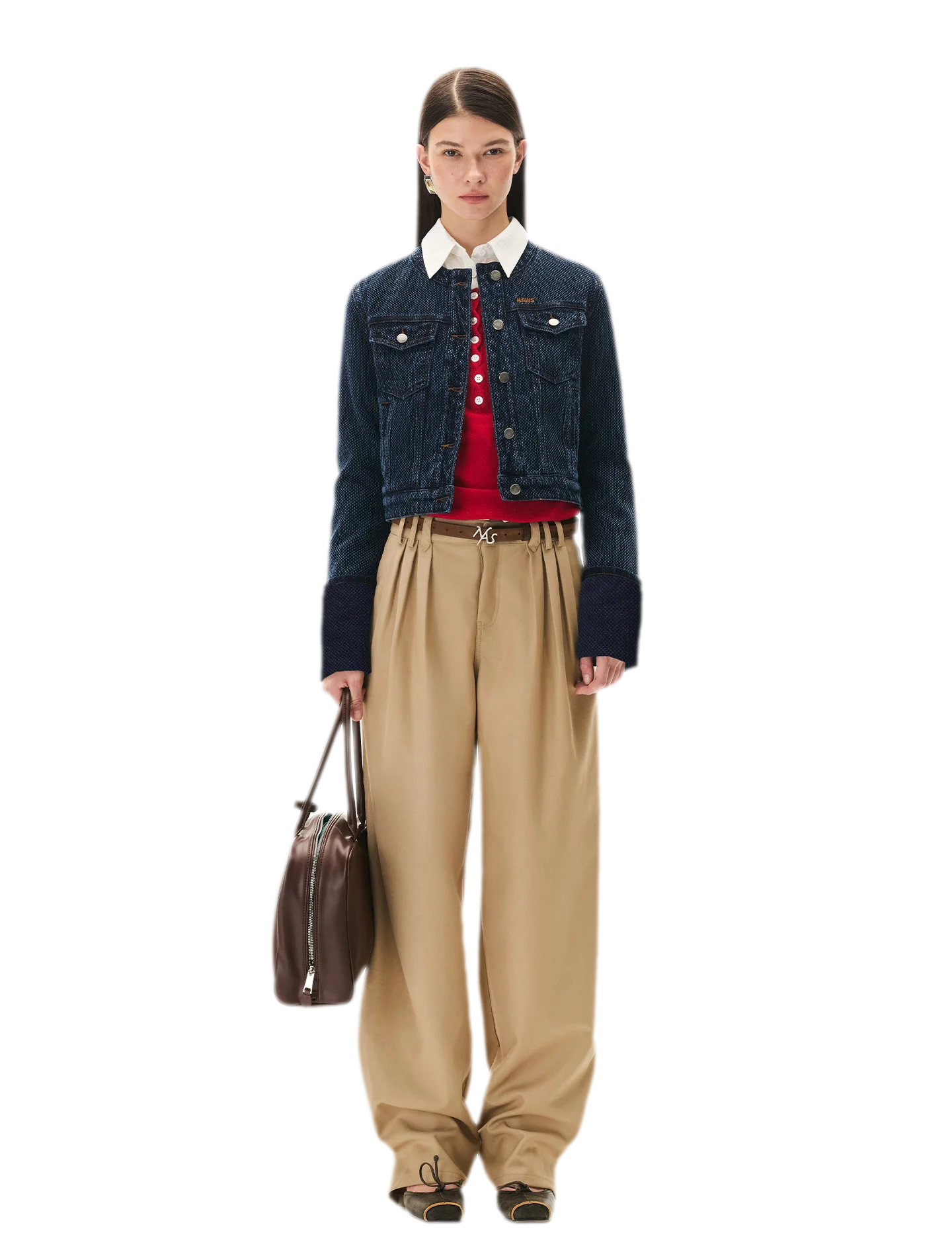 Matte Pleated Wide-Leg Trousers