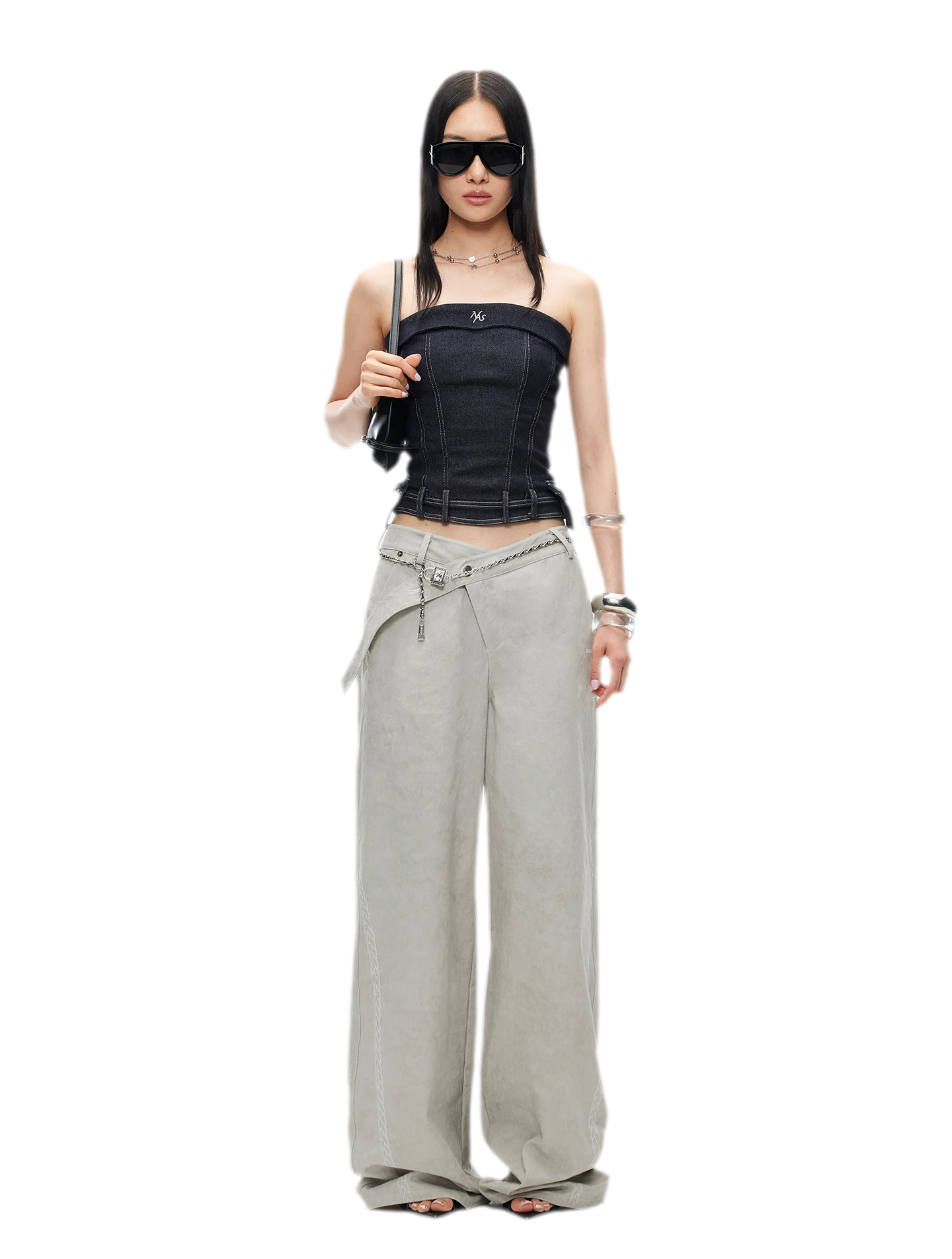 Wheat Ear Wide-Leg Casual Pants