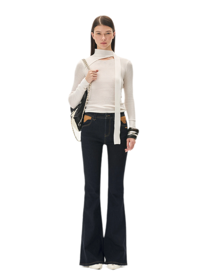 Cashmere Asymmetric Cutout Knit Top
