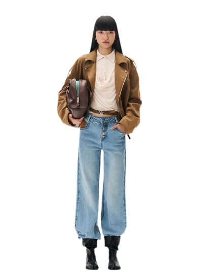 Suede Velvet Relaxed Jacket