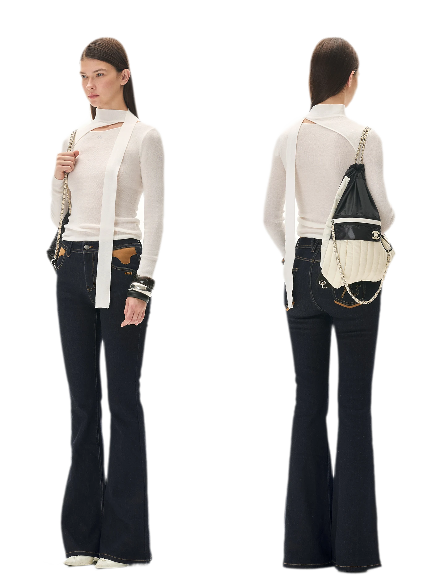 Cashmere Asymmetric Cutout Knit Top