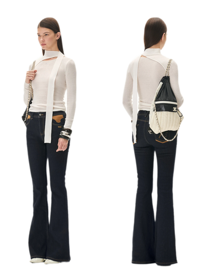 Cashmere Asymmetric Cutout Knit Top