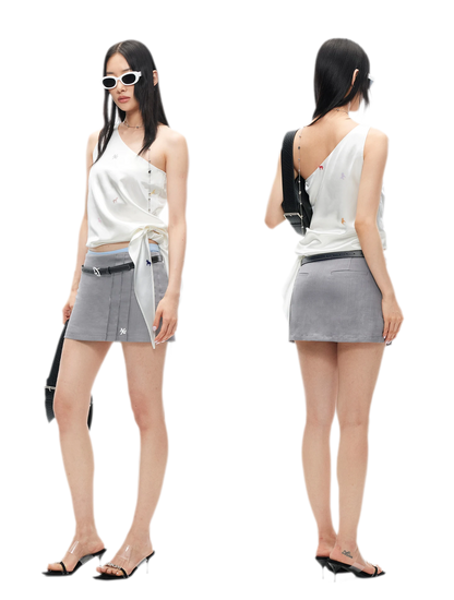 Acetate Satin Camisole with Horse Print