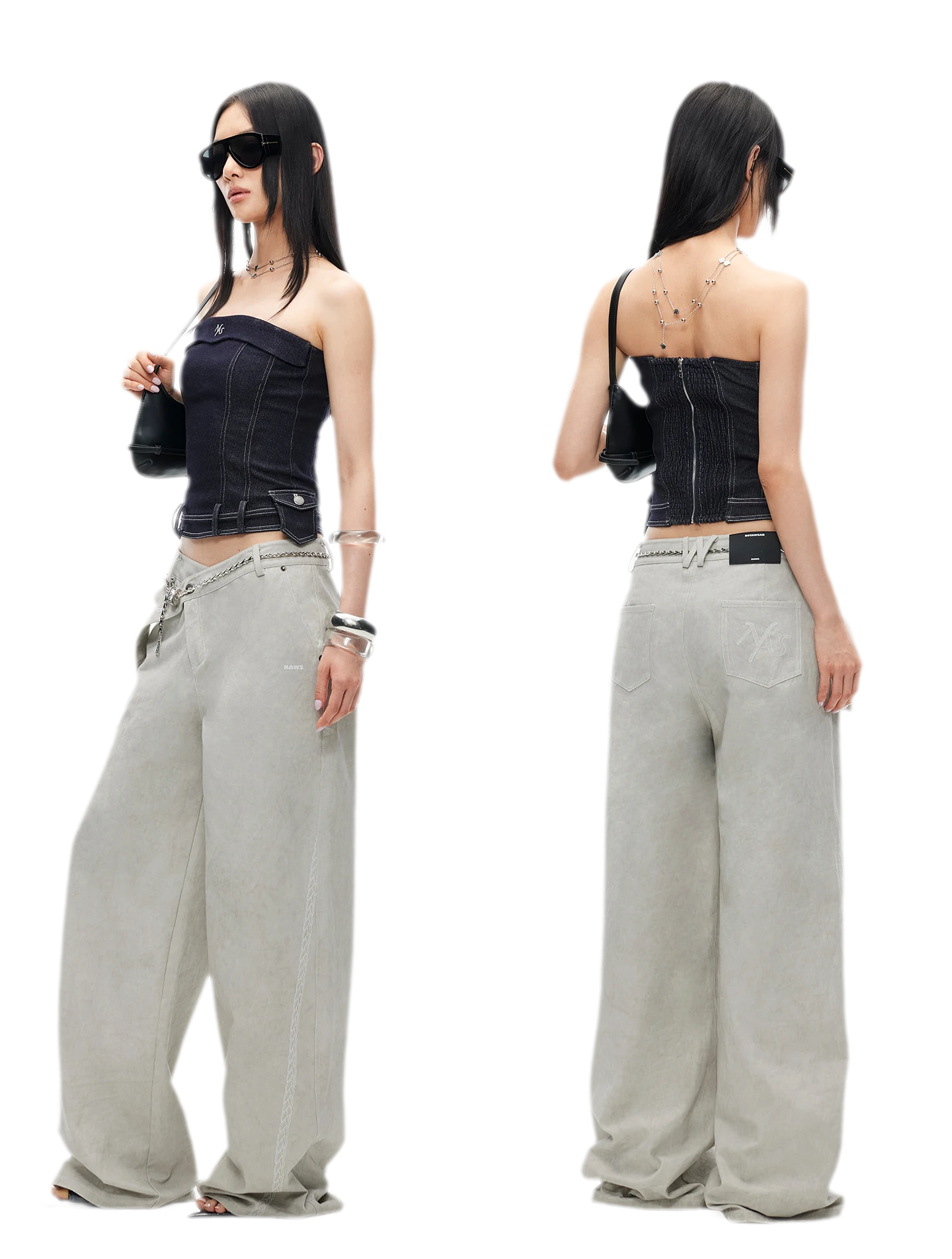 Wheat Ear Wide-Leg Casual Pants