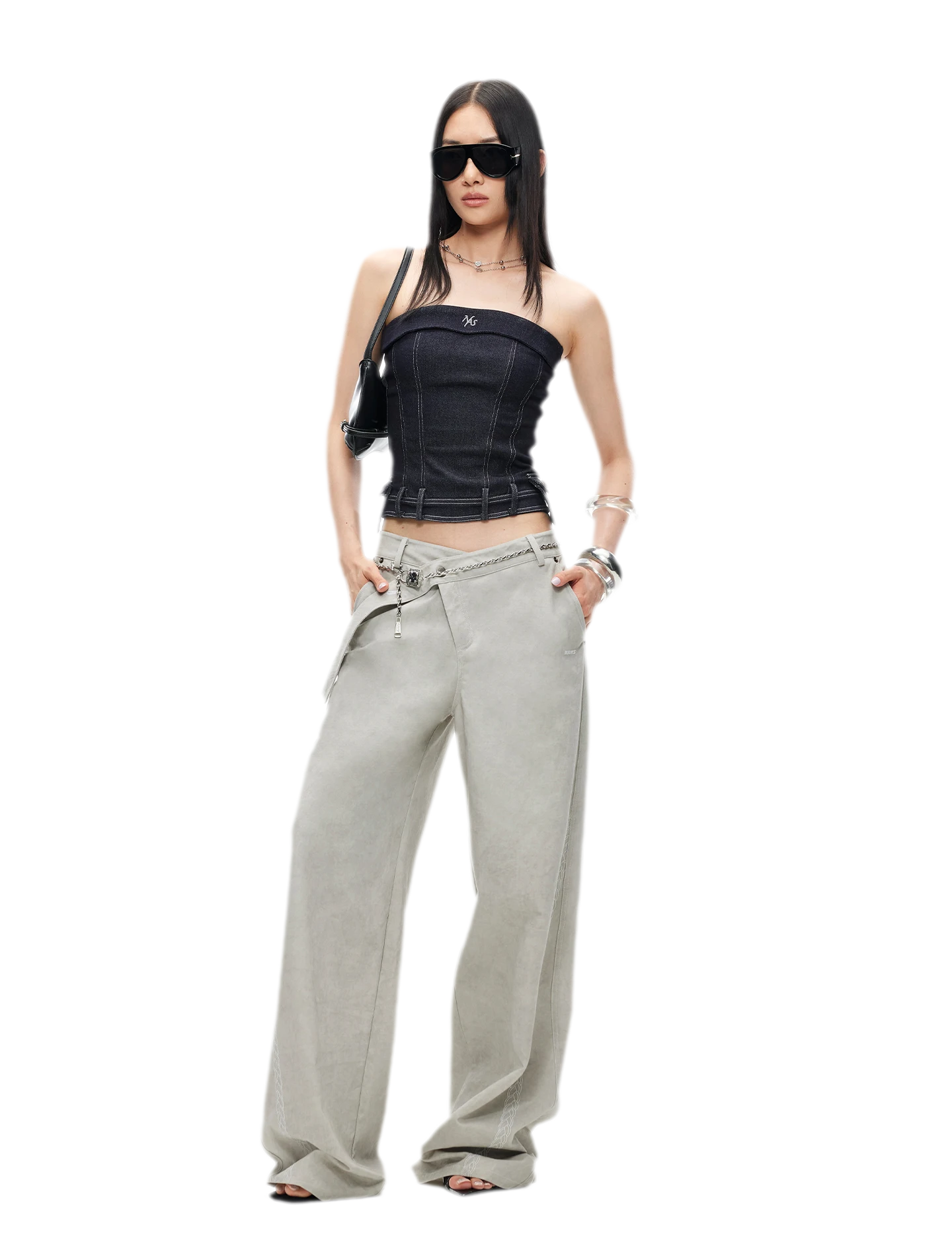 Wheat Ear Wide-Leg Casual Pants