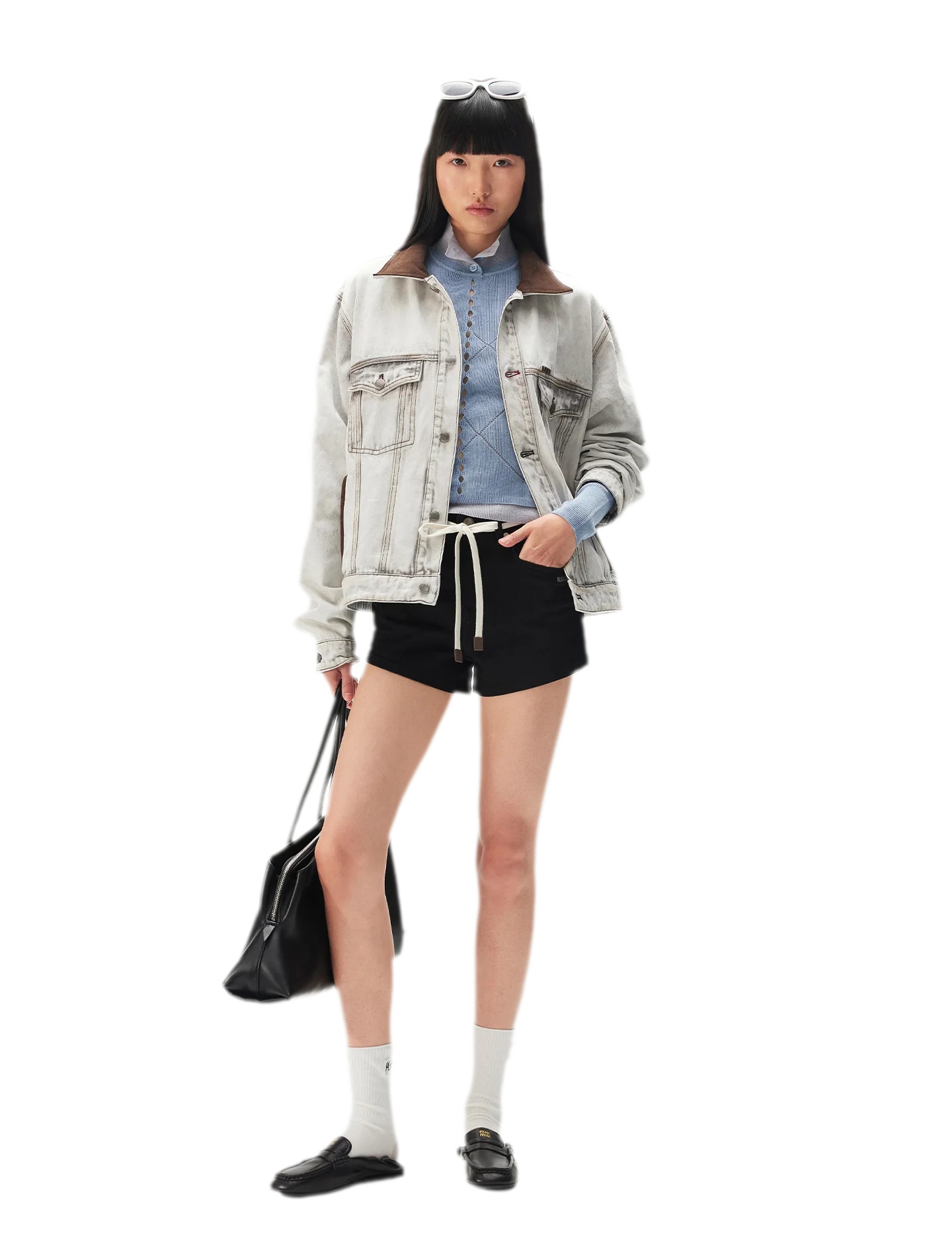 Enzyme Washed Suede-Panel Jacket