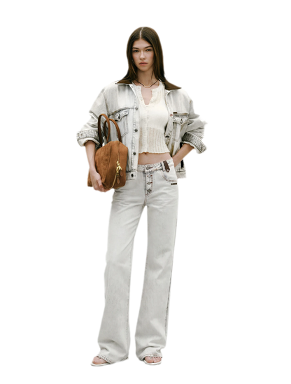 Washed Straight-Leg Jeans