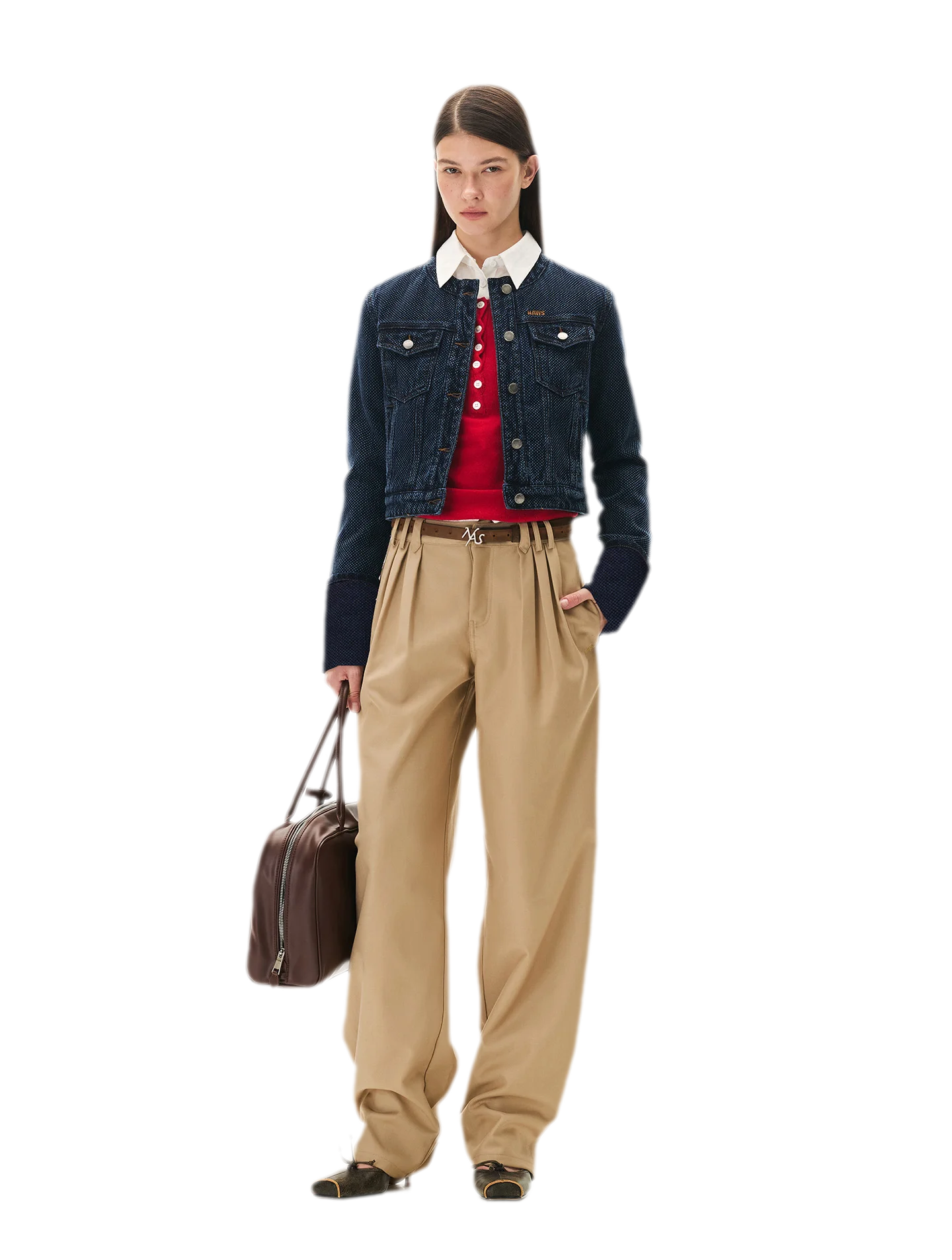 Matte Pleated Wide-Leg Trousers