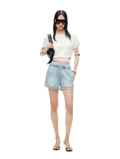 Lyocell Washed Denim Shorts
