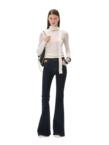 Cashmere Asymmetric Cutout Knit Top