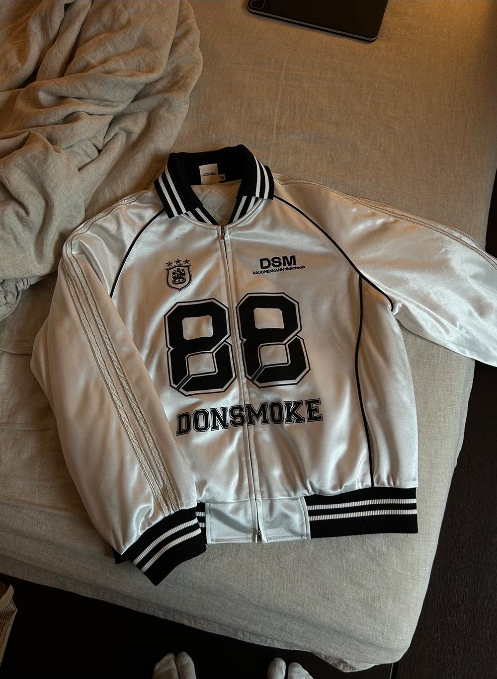 Glossy Cropped Baseball Jacket