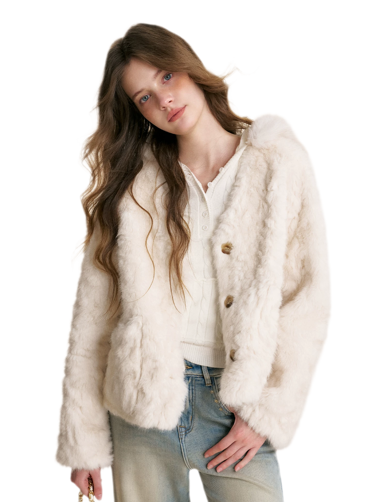 Detachable Scarf Plush Jacket