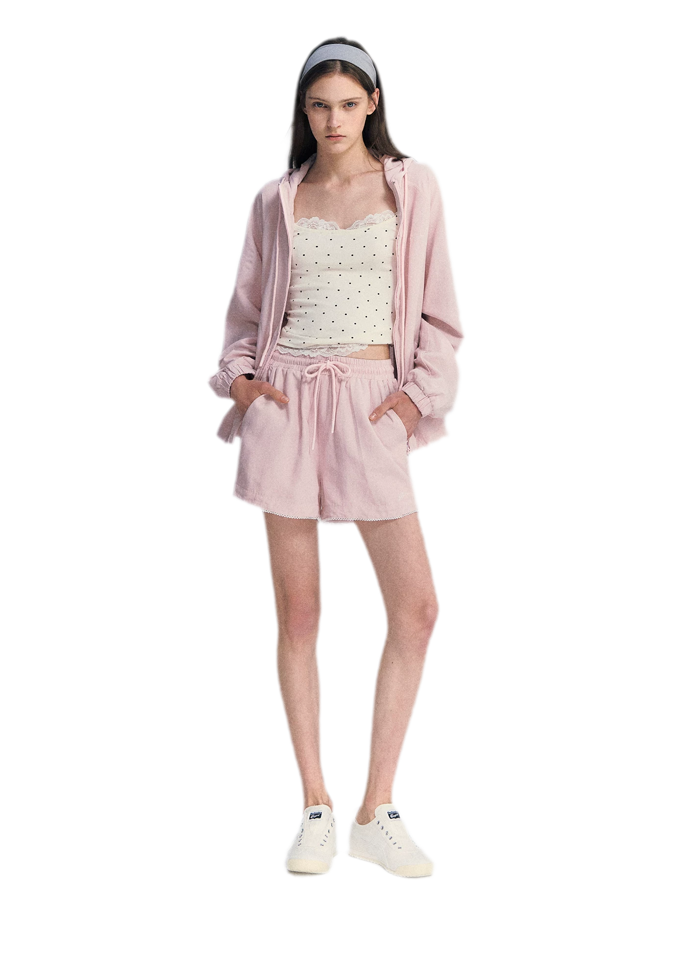 Lace Trim Drawstring Set