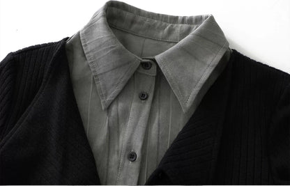 Faux Layered Patchwork Shirt