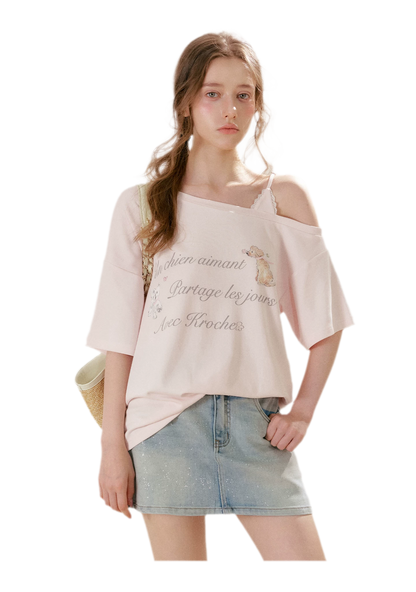 Shiny Denim A-line Skirt