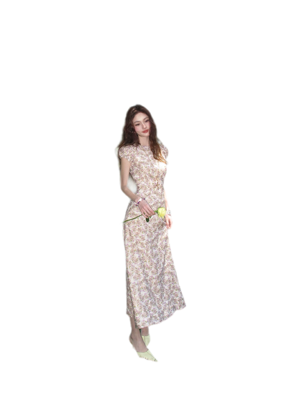 Misty Lilac Cotton Maxi Dress