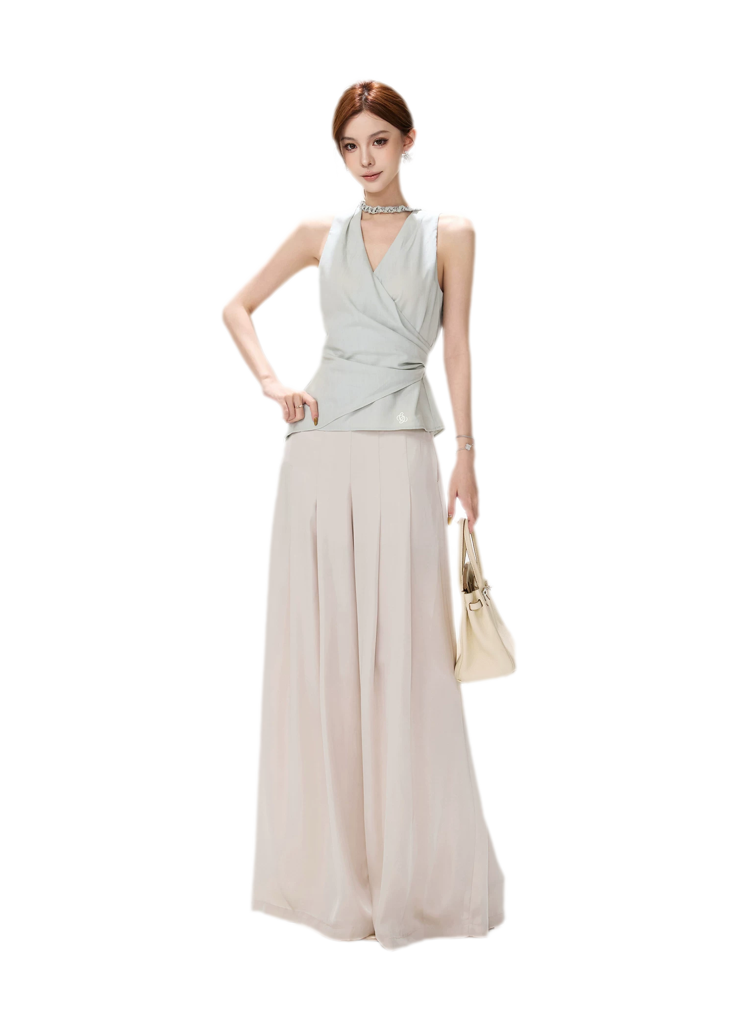 Hand-Braided Halter Waist Top