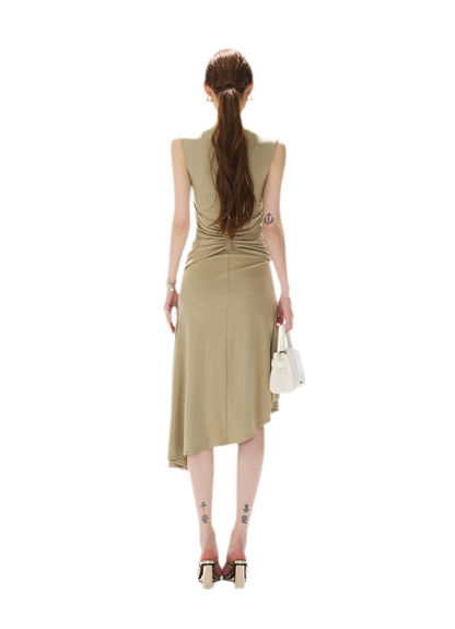 Twist Waist Asymmetric Dress