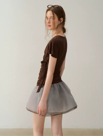 Ruffle Sleeve Two-Piece Tee