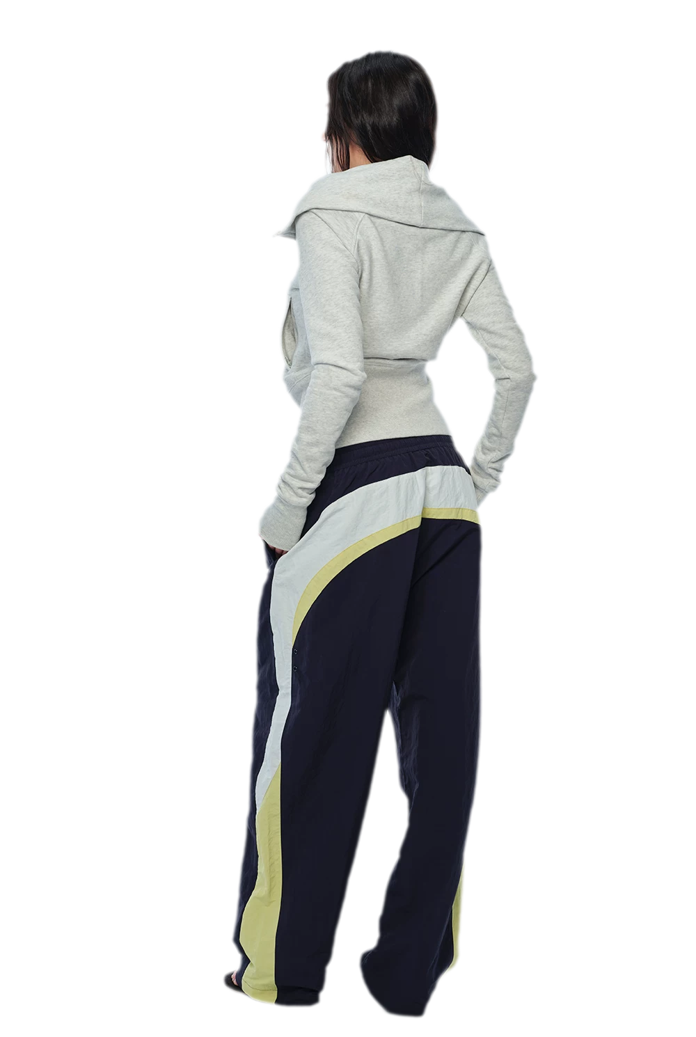 Color-Block Cropped Tracksuit Set