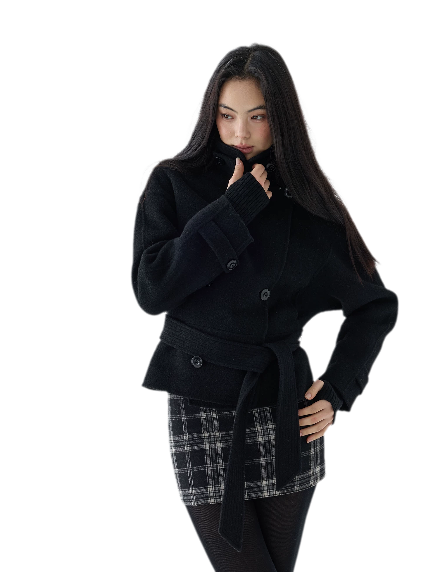 Double-Faced Wool Short Coat