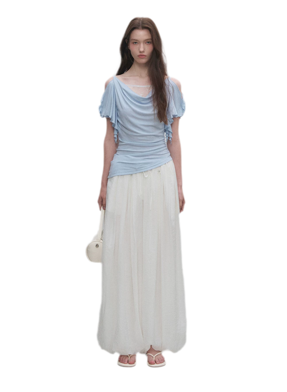 Tencel Lace Cowl Neck Top