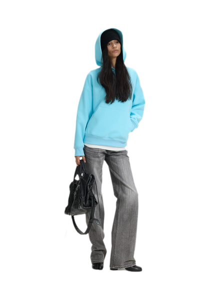 Brushed Hooded Cropped Sweatshirt