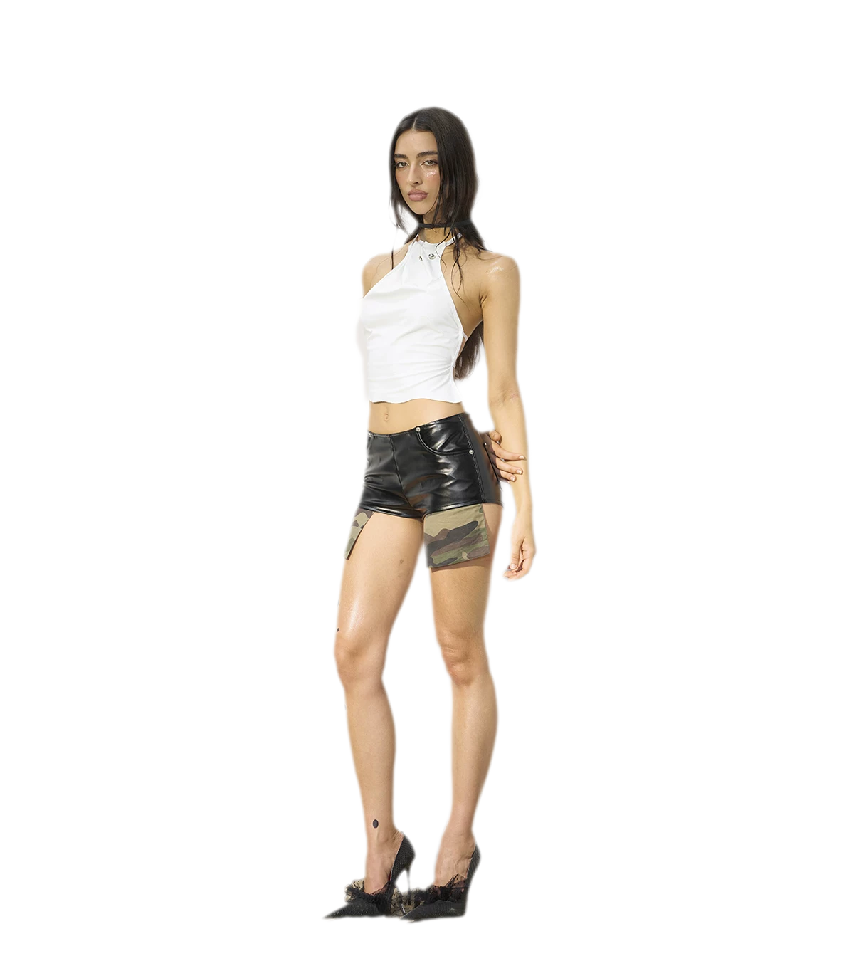 Matte PU Pocket Shorts