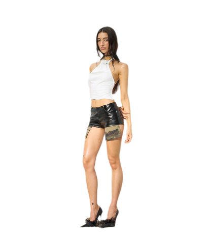 Matte PU Pocket Shorts