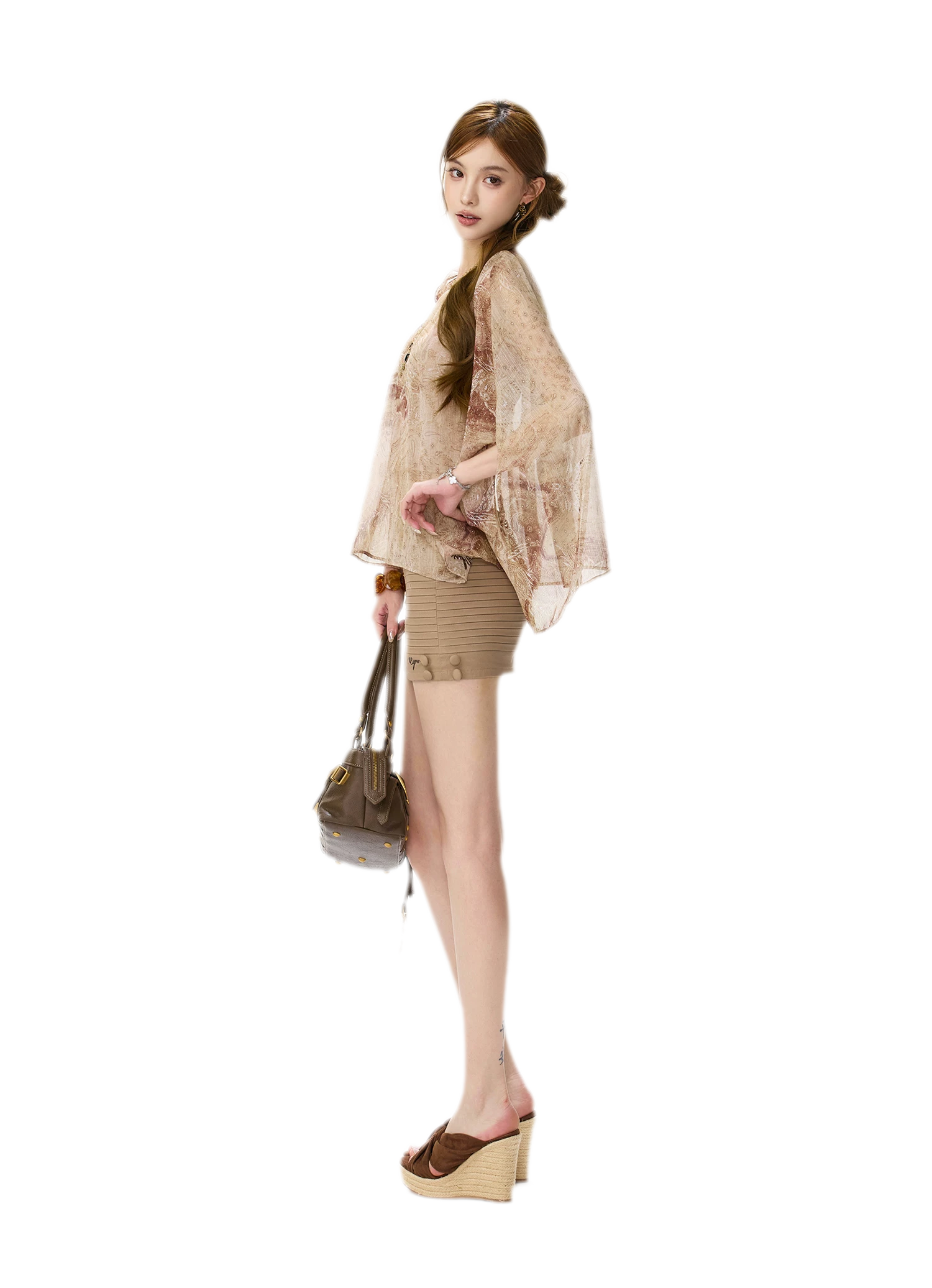 Paisley Asymmetric Knit Top