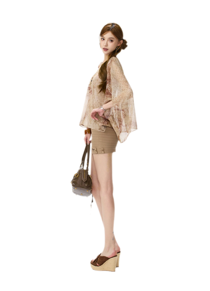 Paisley Asymmetric Knit Top